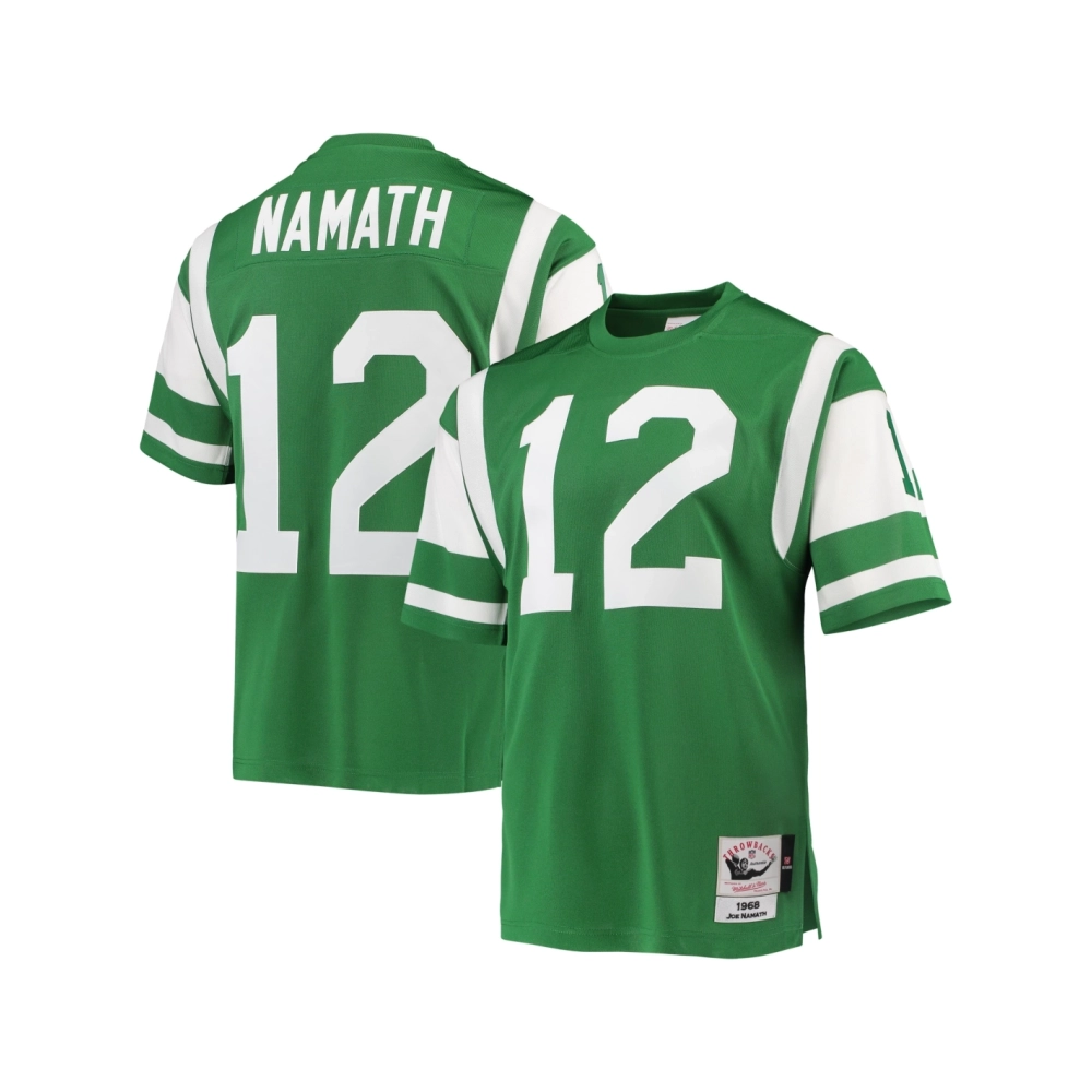 Mens New York Jets 1968 Joe Namath Green Throwback Retired Player Jersey