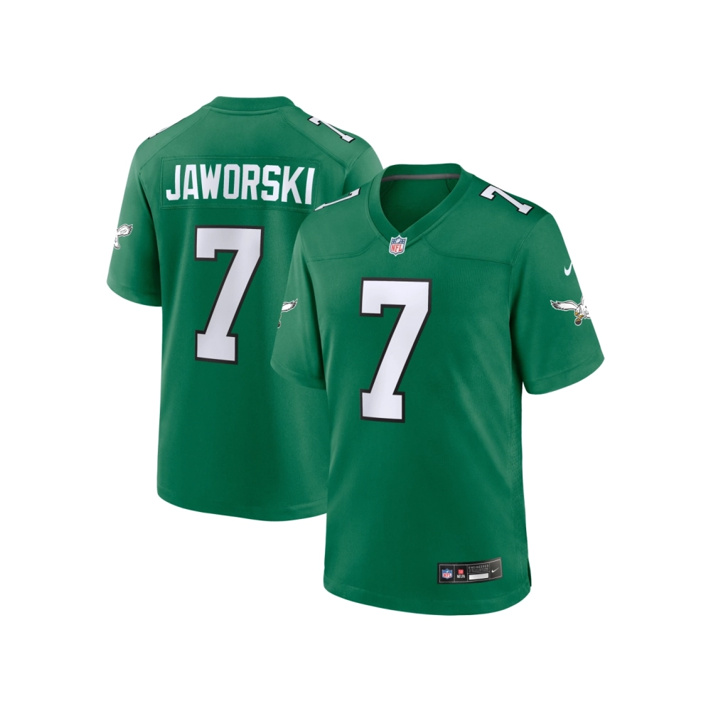 Mens Philadelphia Eagles Ron Jaworski Kelly Green Alternate Game Jersey