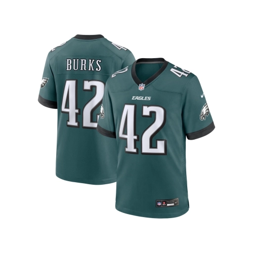 Mens Philadelphia Eagles Oren Burks Midnight Green Game Jersey