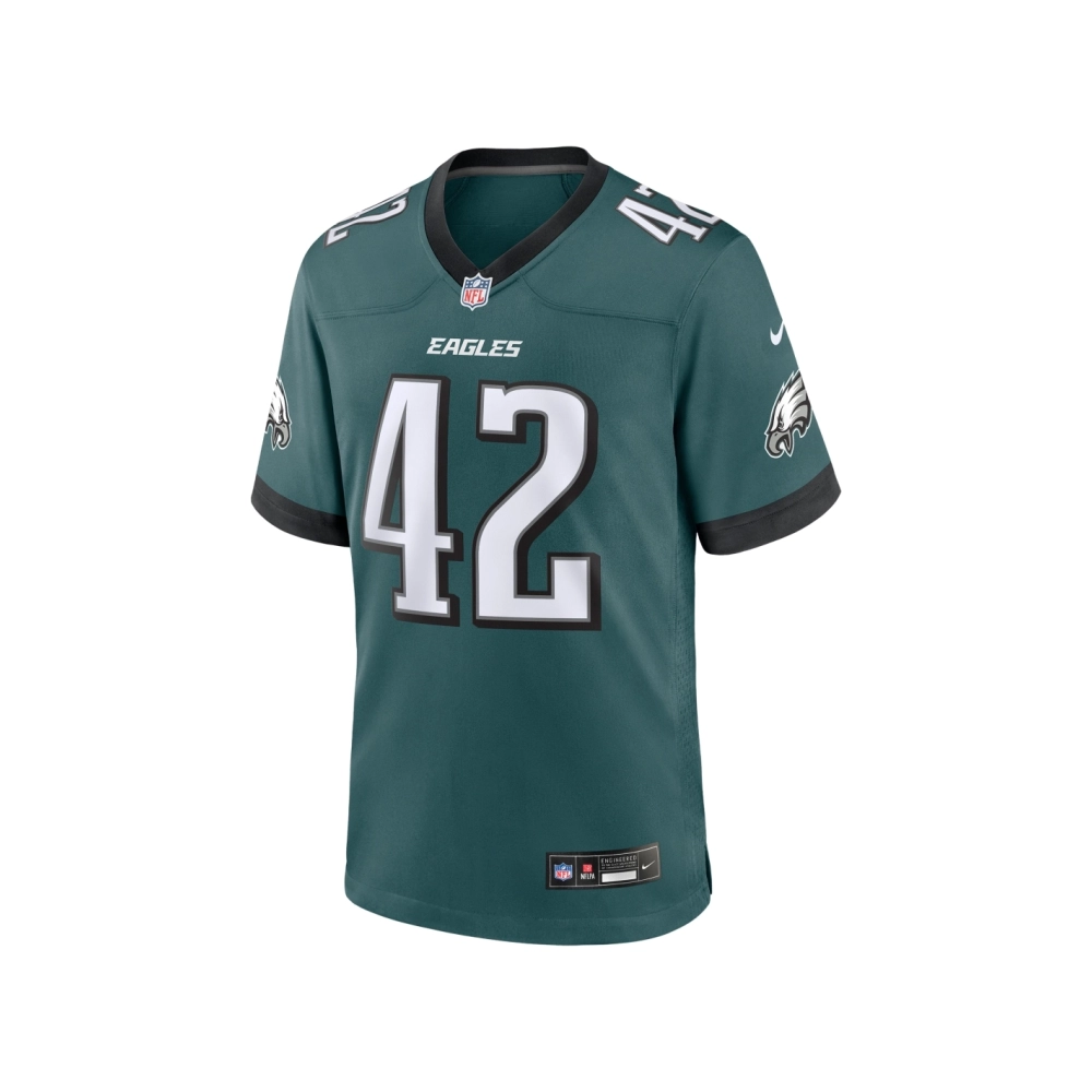Mens Philadelphia Eagles Oren Burks Midnight Green Game Jersey