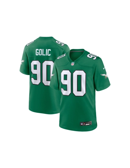 Mens Philadelphia Eagles Mike Golic Kelly Green Alternate Game Jersey