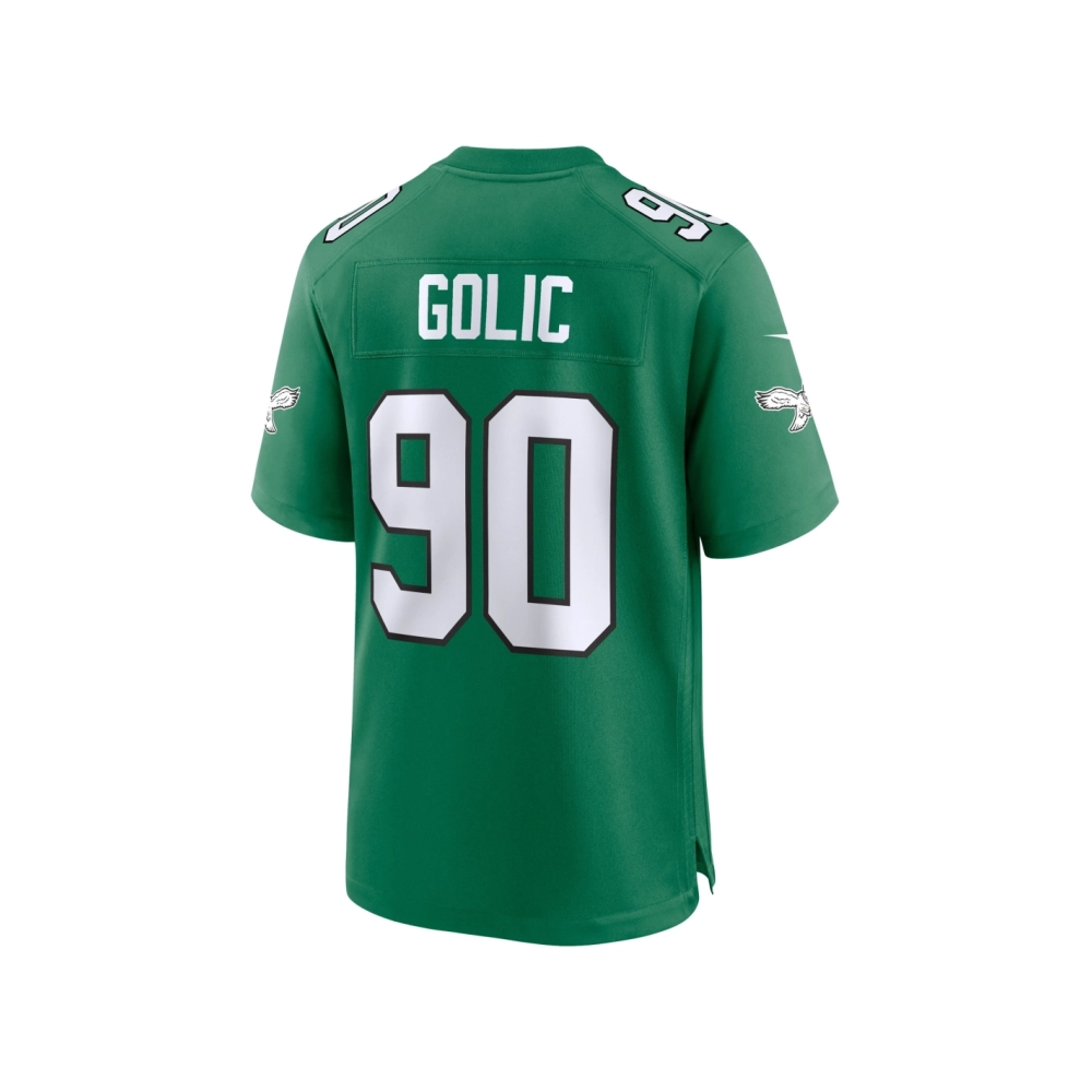 Mens Philadelphia Eagles Mike Golic Kelly Green Alternate Game Jersey
