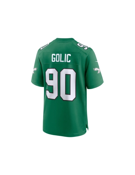 Mens Philadelphia Eagles Mike Golic Kelly Green Alternate Game Jersey