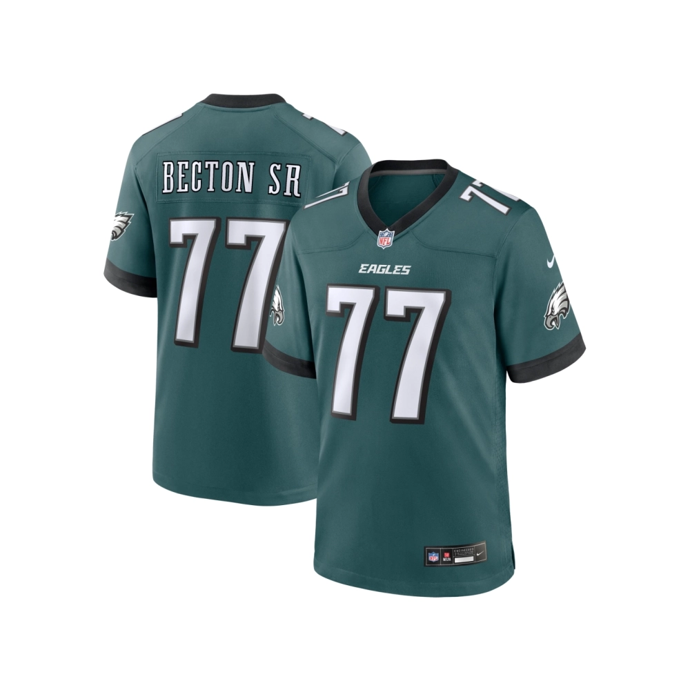 Mens Philadelphia Eagles Mekhi Becton Sr.  Midnight Green Game Jersey