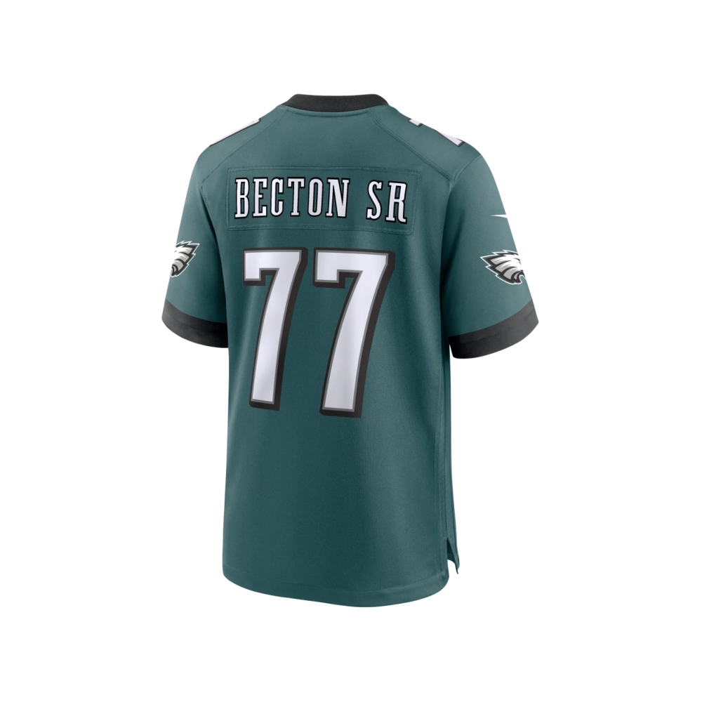Mens Philadelphia Eagles Mekhi Becton Sr.  Midnight Green Game Jersey