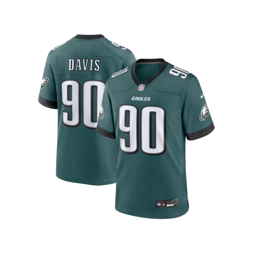 Mens Philadelphia Eagles Jordan Davis Midnight Green Team Game Jersey