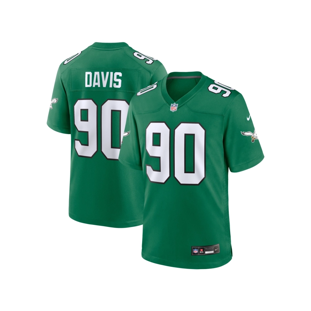 Mens Philadelphia Eagles Jordan Davis Kelly Green Alternate Game Jersey