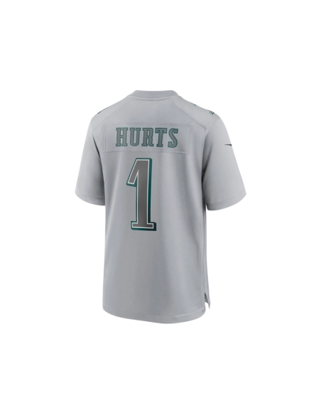 Mens Philadelphia Eagles Jalen Hurts Gray Super Bowl LVII Patch Atmosphere Fashion Game Jersey
