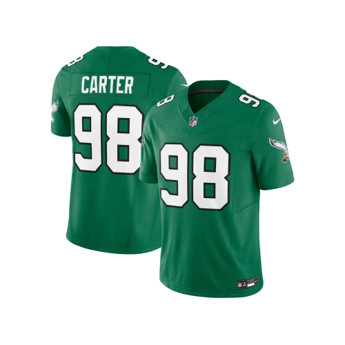 Mens Philadelphia Eagles Jalen Carter Kelly Green Alternate Vapor F.U.S.E. Limited Jersey