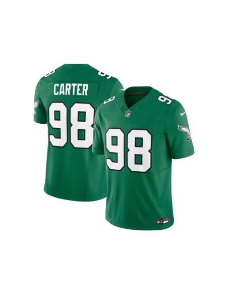 Mens Philadelphia Eagles Jalen Carter Kelly Green Alternate Vapor F.U.S.E. Limited Jersey