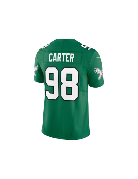 Mens Philadelphia Eagles Jalen Carter Kelly Green Alternate Vapor F.U.S.E. Limited Jersey