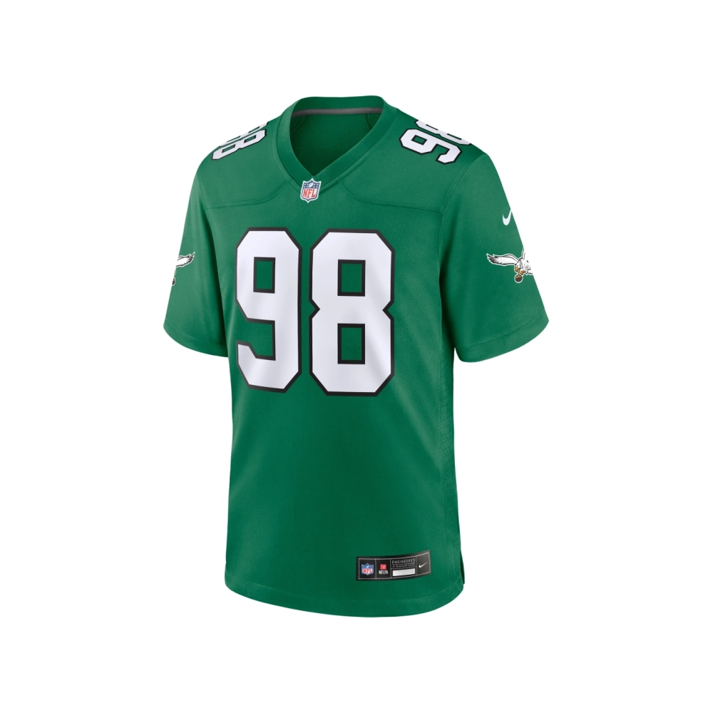 Mens Philadelphia Eagles Jalen Carter Kelly Green Alternate Game Jersey