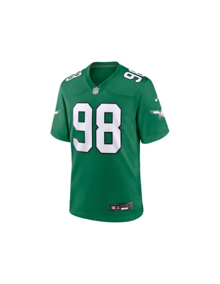 Mens Philadelphia Eagles Jalen Carter Kelly Green Alternate Game Jersey
