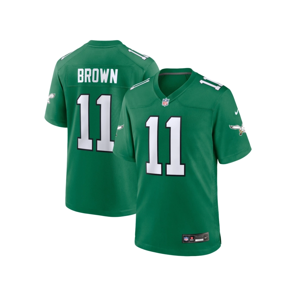 Mens Philadelphia Eagles A.J. Brown Kelly Green Alternate Game Player Jersey