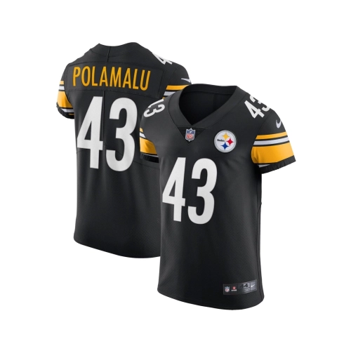 Mens Pittsburgh Steelers Troy Polamalu Black Retired Player Elite Jersey