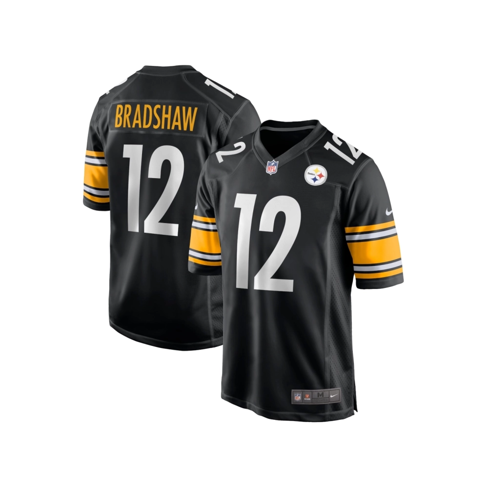 Mens Pittsburgh Steelers Terry Bradshaw Black Retired Player Game Jersey
