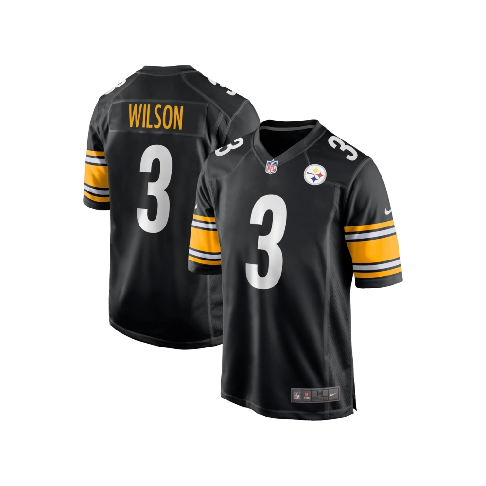 Mens Pittsburgh Steelers Russell Wilson Black Game Jersey