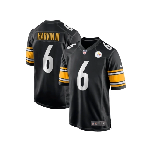 Mens Pittsburgh Steelers Pressley Harvin III Black Game Jersey