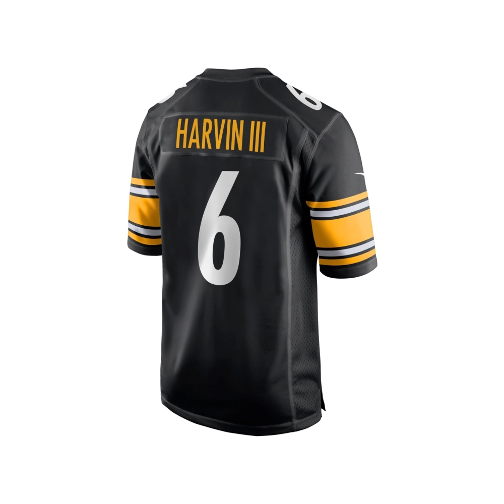Mens Pittsburgh Steelers Pressley Harvin III Black Game Jersey