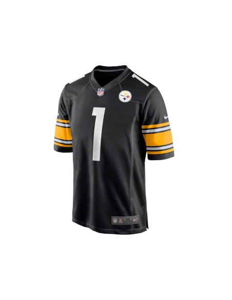 Mens Pittsburgh Steelers Number 1 Dad Black Game Jersey