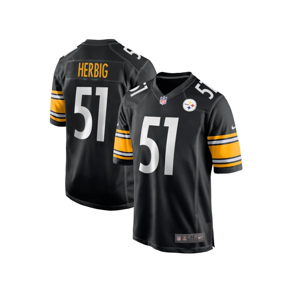 Mens Pittsburgh Steelers Nick Herbig Black Game Jersey