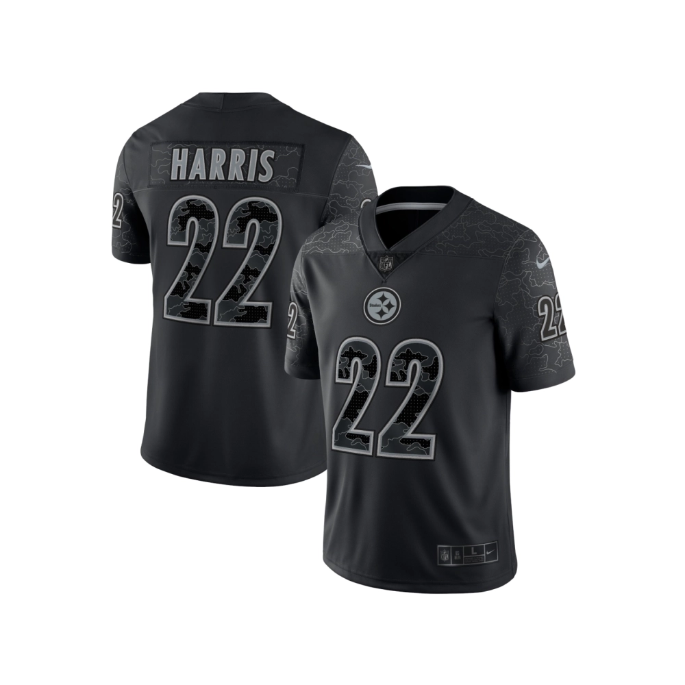 Mens Pittsburgh Steelers Najee Harris Black RFLCTV Limited Jersey