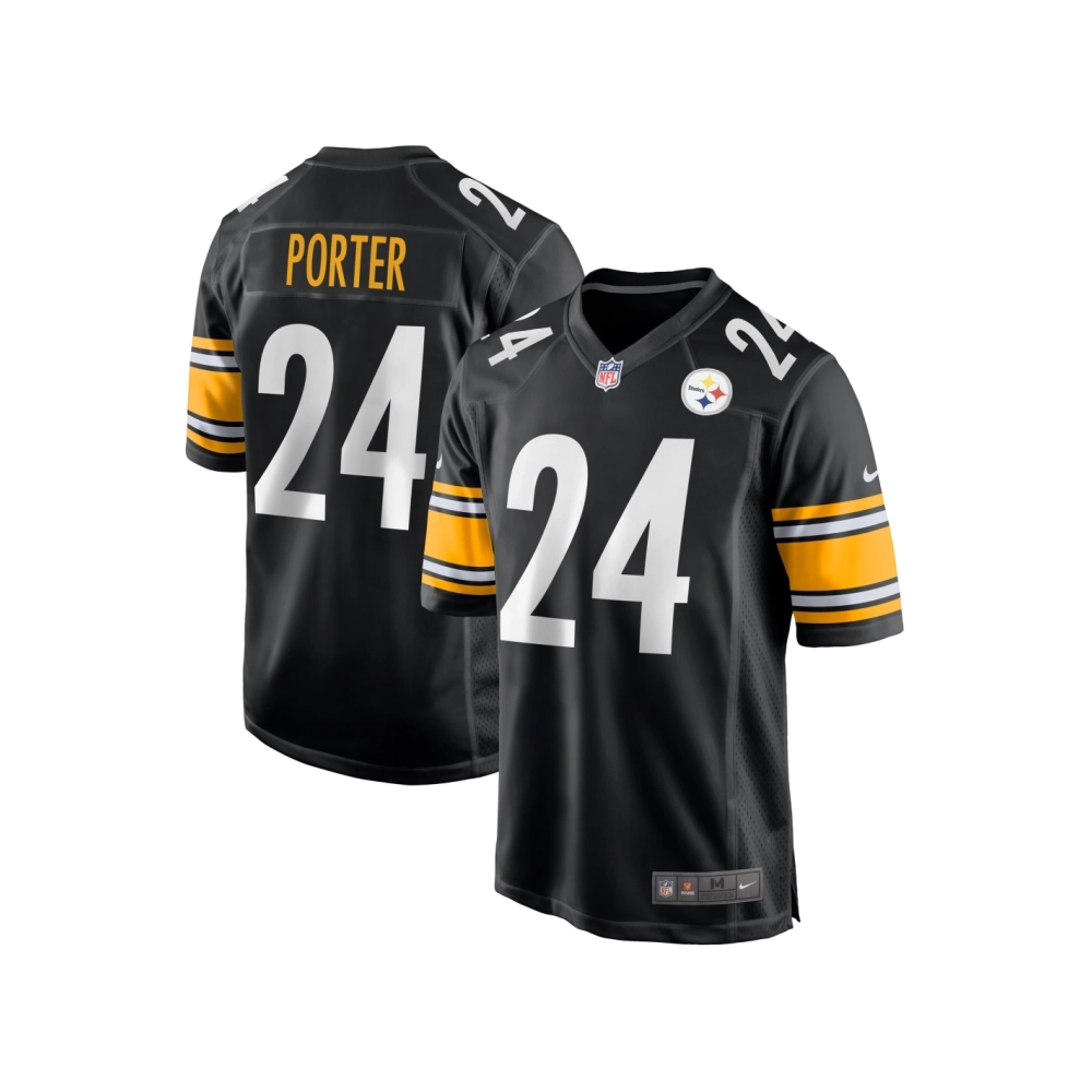 Mens Pittsburgh Steelers Joey Porter Jr. Black 2023 NFL Draft Pick Game Jersey
