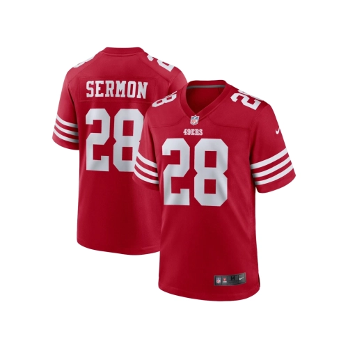 Mens San Francisco 49ers Trey Sermon Scarlet Player Game Jersey