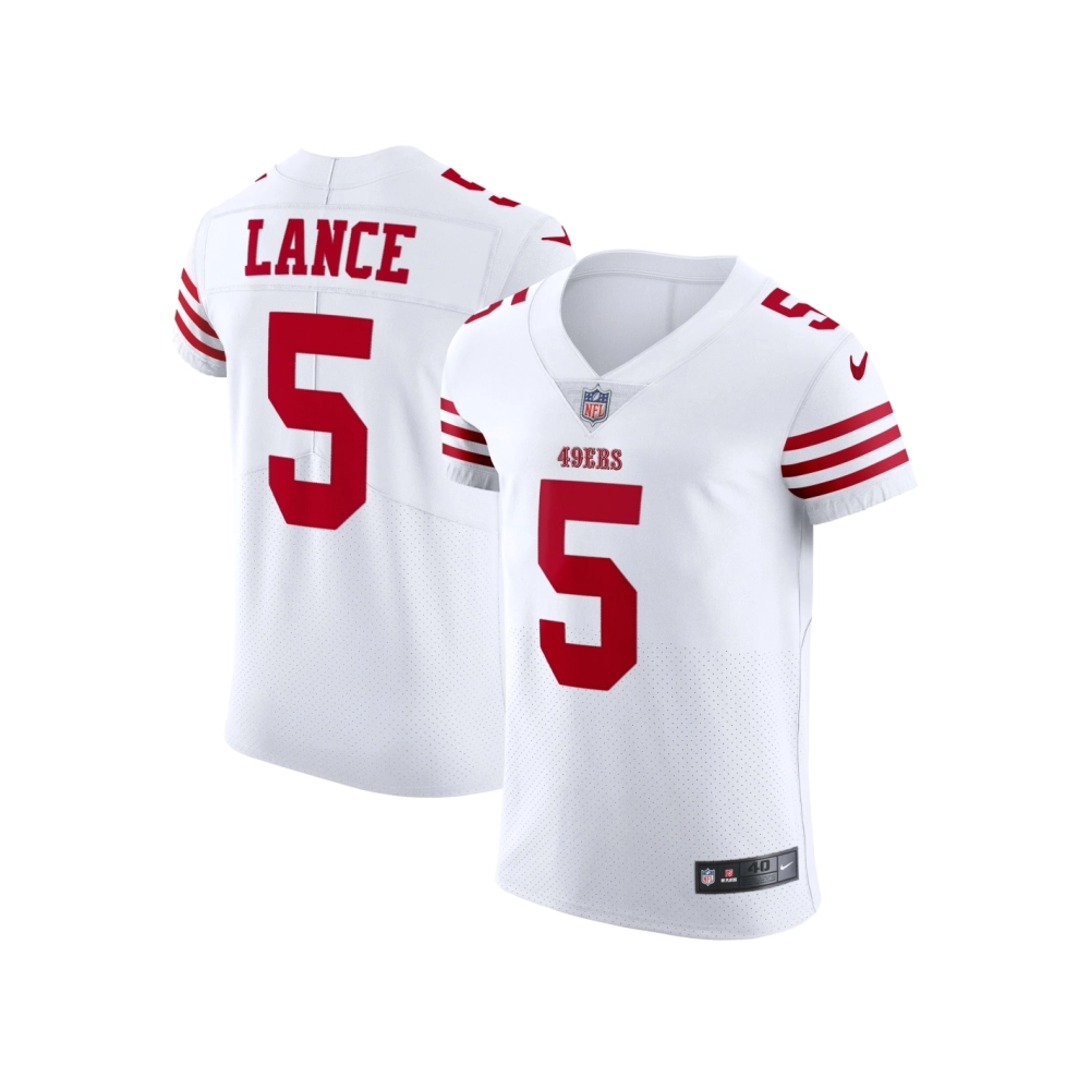 Mens San Francisco 49ers Trey Lance White Vapor Elite Jersey