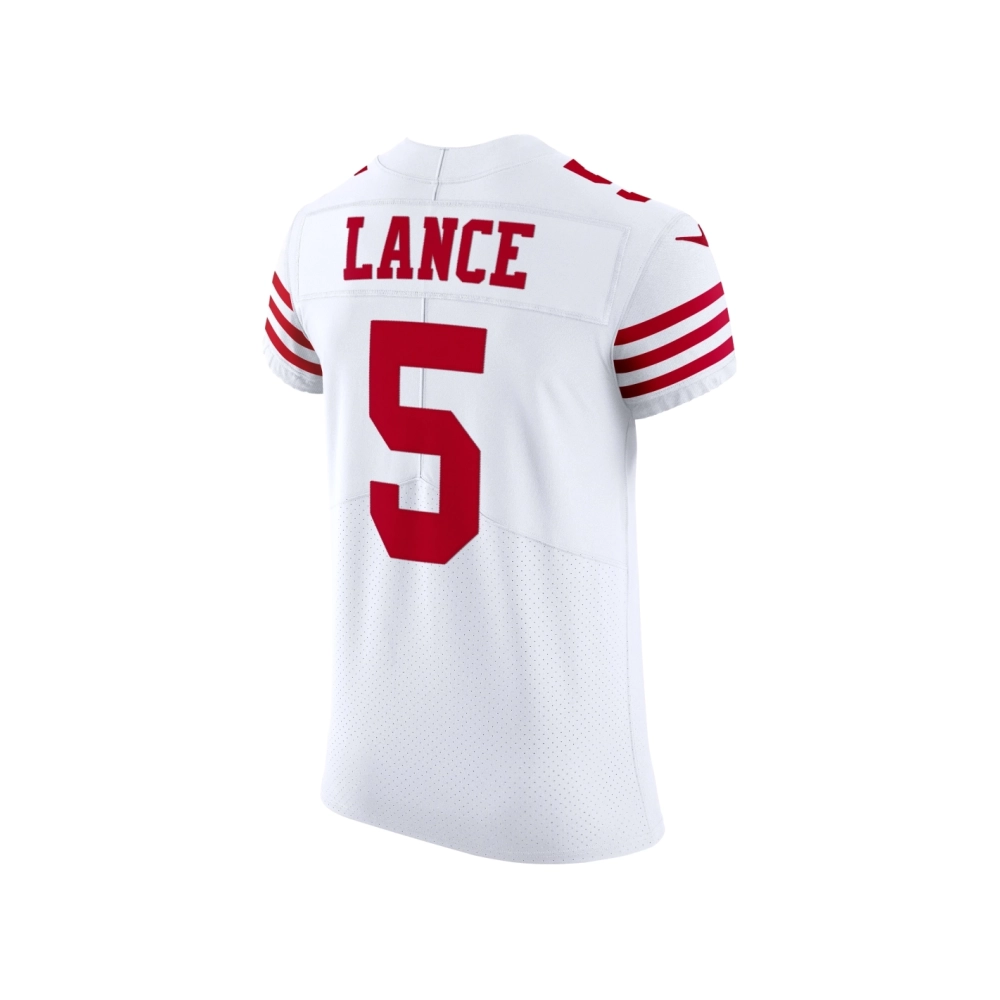 Mens San Francisco 49ers Trey Lance White Vapor Elite Jersey