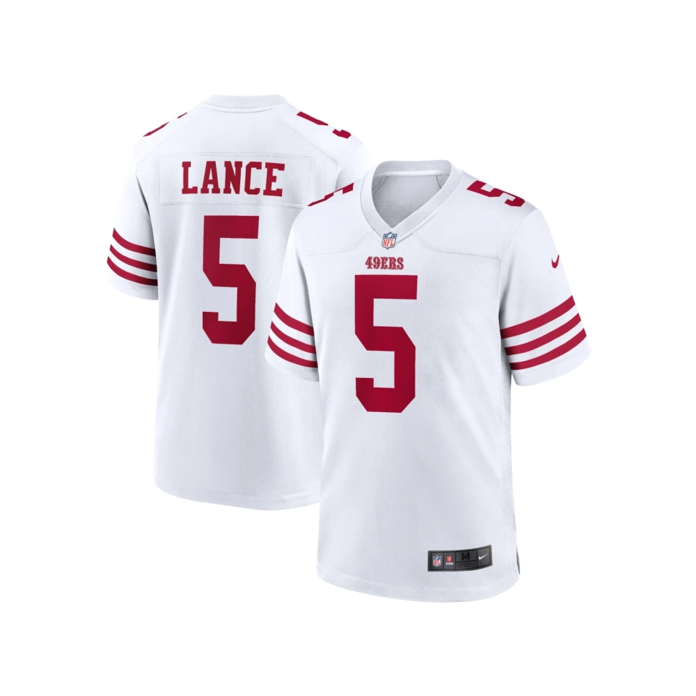 Mens San Francisco 49ers Trey Lance White Player Game Jersey