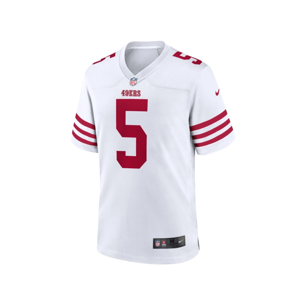 Mens San Francisco 49ers Trey Lance White Player Game Jersey