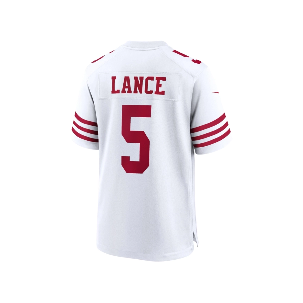 Mens San Francisco 49ers Trey Lance White Player Game Jersey
