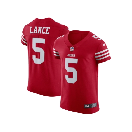 Mens San Francisco 49ers Trey Lance Scarlet Vapor Elite Jersey