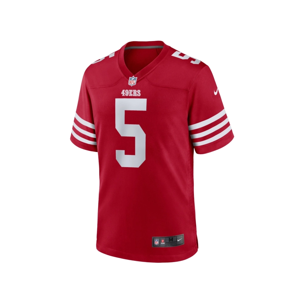 Mens San Francisco 49ers Trey Lance Scarlet Team Game Jersey
