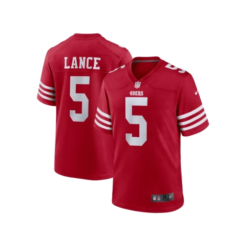 Mens San Francisco 49ers Trey Lance Scarlet Game Player Jersey