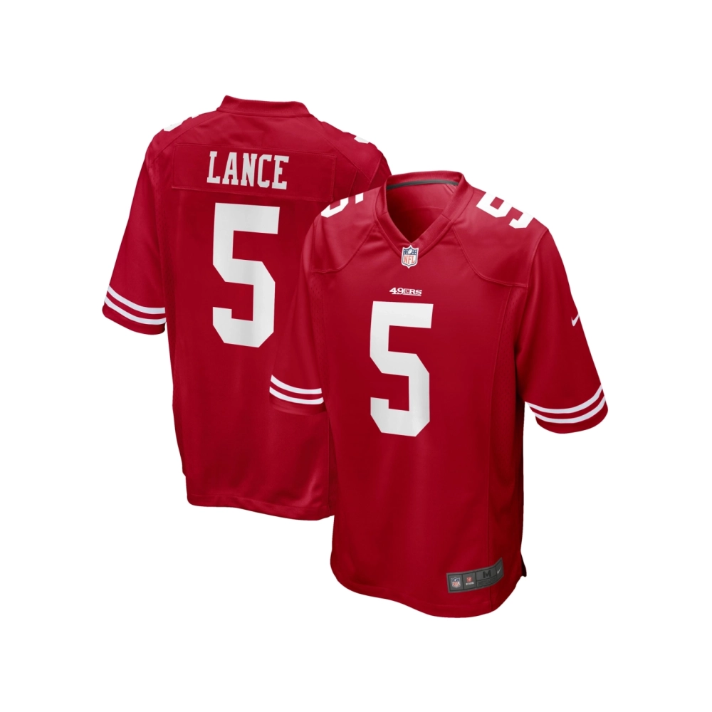 Mens San Francisco 49ers Trey Lance Scarlet Game Jersey