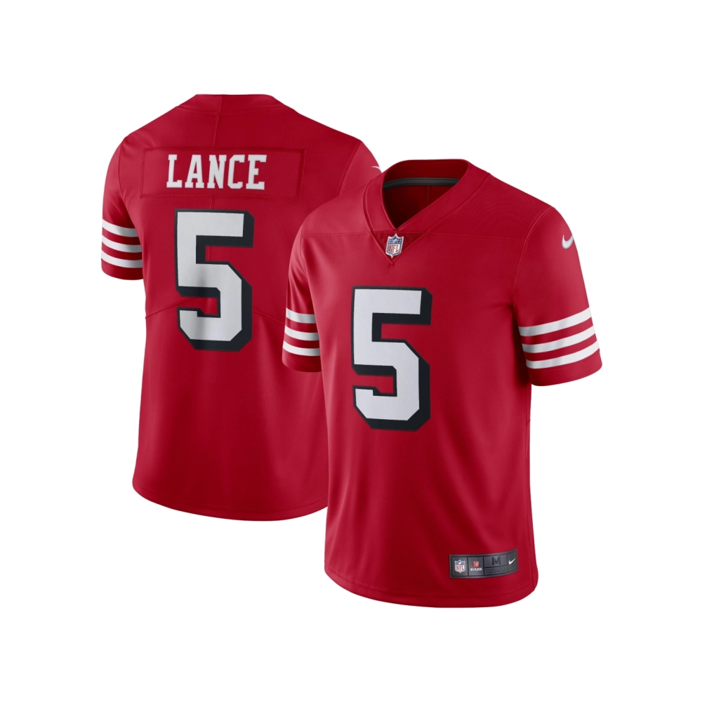 Mens San Francisco 49ers Trey Lance Scarlet Alternate Vapor Limited Jersey