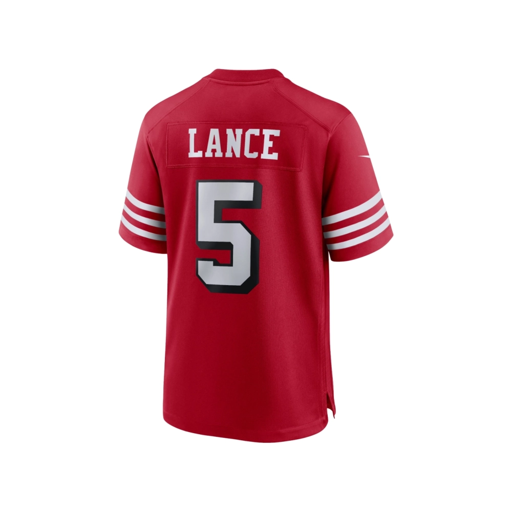Mens San Francisco 49ers Trey Lance Scarlet Alternate Game Jersey