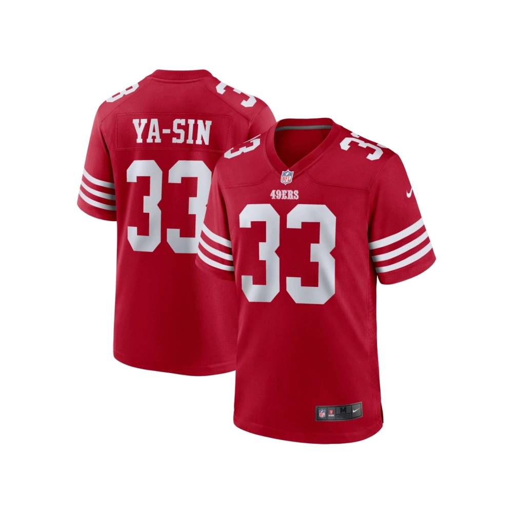 Mens San Francisco 49ers Rock Ya-Sin Scarlet Team Game Jersey