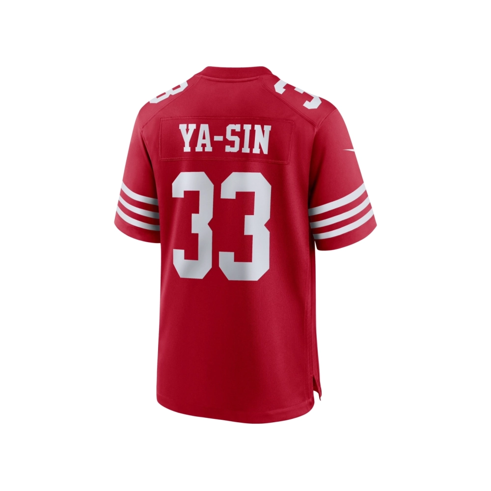 Mens San Francisco 49ers Rock Ya-Sin Scarlet Team Game Jersey