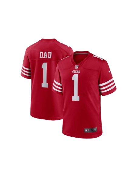 Mens San Francisco 49ers Number 1 Dad Scarlet Game Jersey
