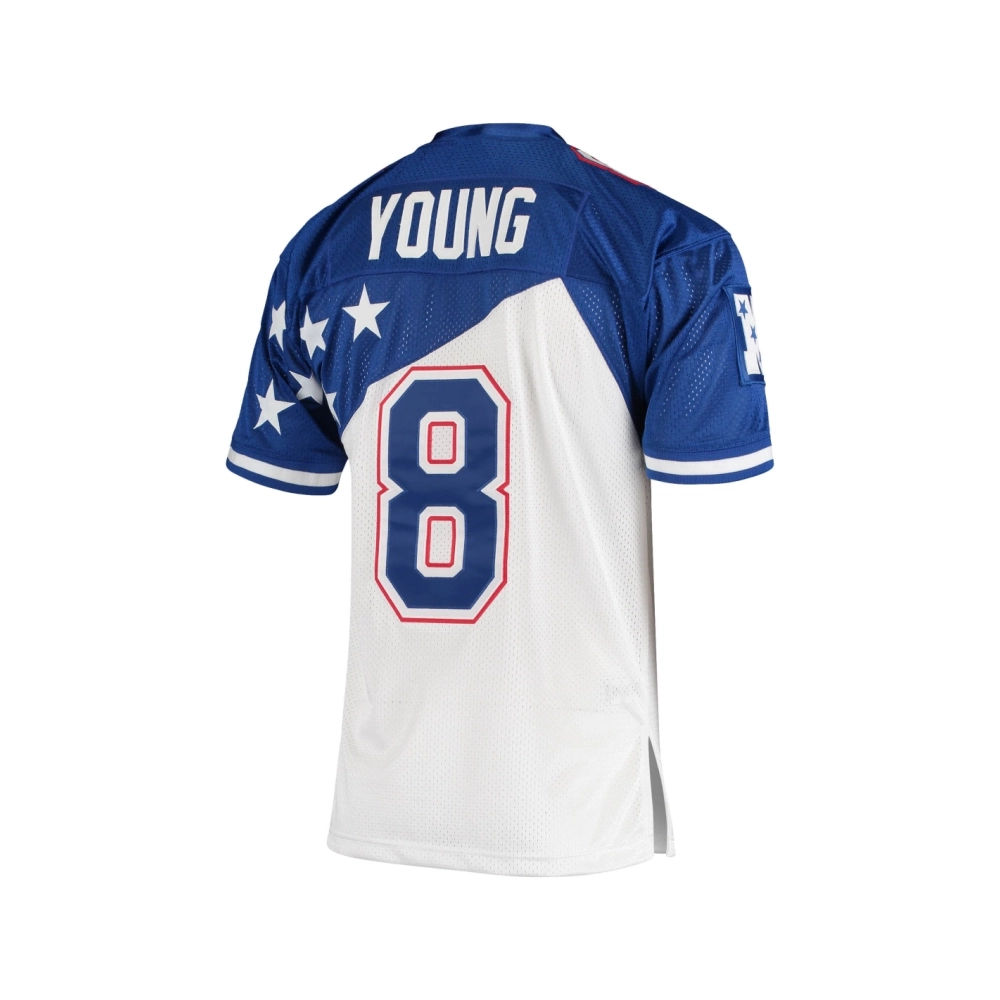 Mens San Francisco 49ers NFC Steve Young White Blue 1994 Pro Bowl Jersey