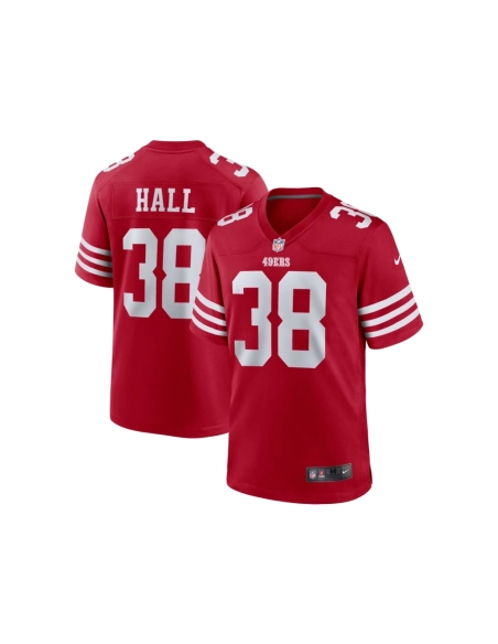 Mens San Francisco 49ers Kemon Hall Scarlet Team Game Jersey