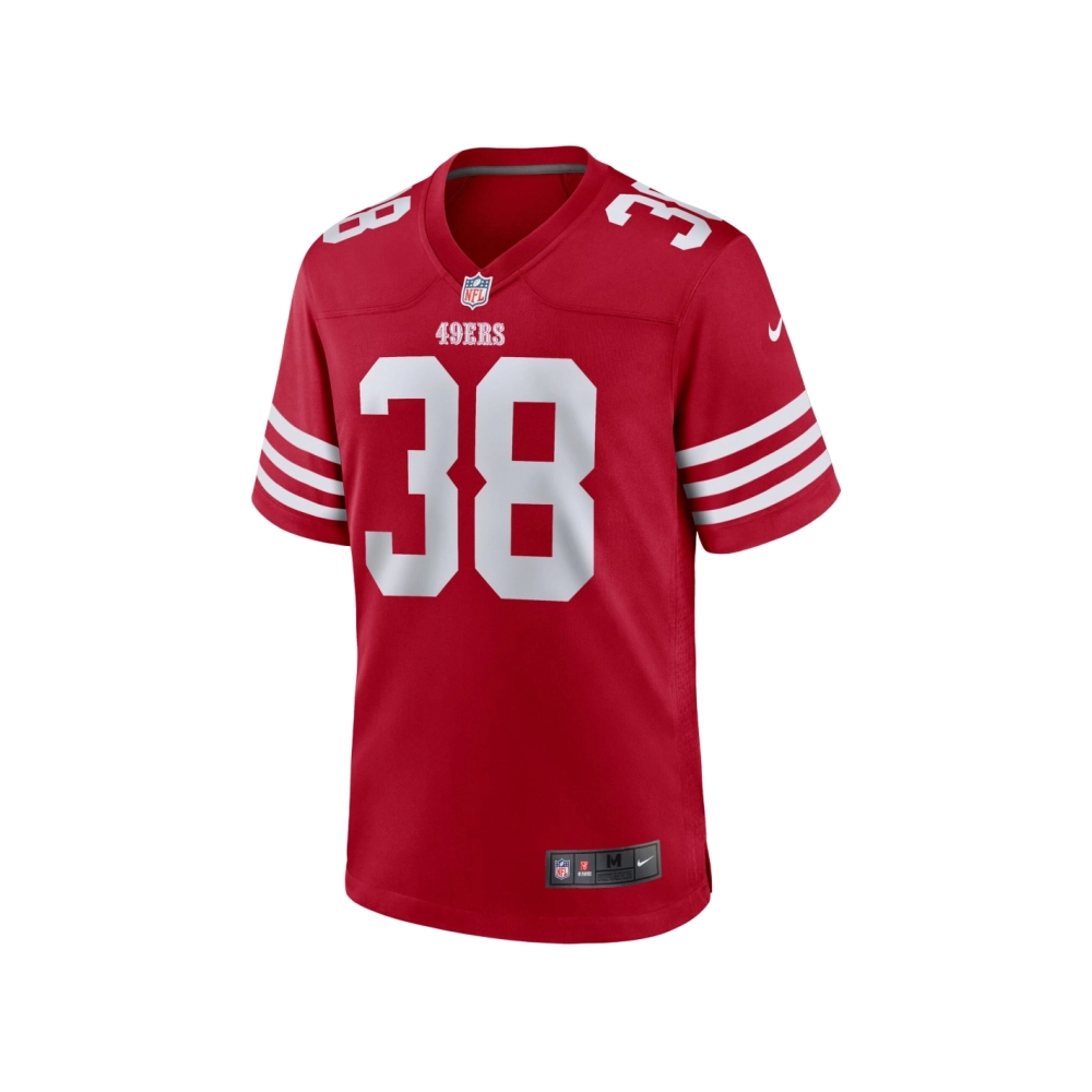 Mens San Francisco 49ers Kemon Hall Scarlet Team Game Jersey