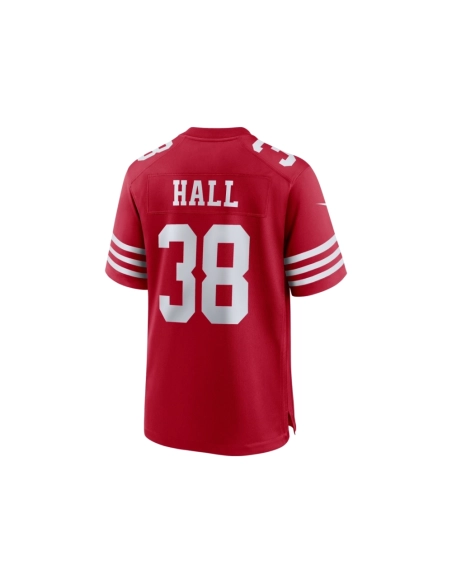 Mens San Francisco 49ers Kemon Hall Scarlet Team Game Jersey