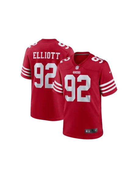 Mens San Francisco 49ers Jordan Elliott Scarlet Team Game Jersey