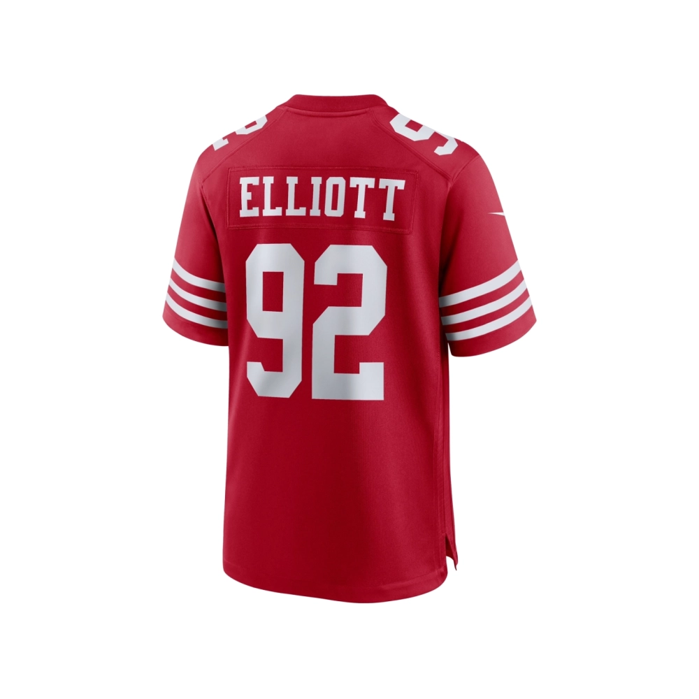 Mens San Francisco 49ers Jordan Elliott Scarlet Team Game Jersey