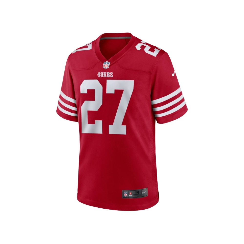 Mens San Francisco 49ers JiAyir Brown Scarlet Team Game Jersey