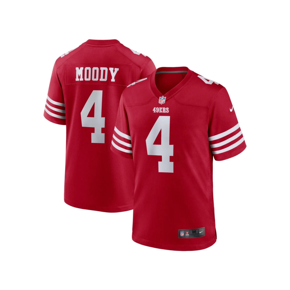 Mens San Francisco 49ers Jake Moody Scarlet Team Game Jersey